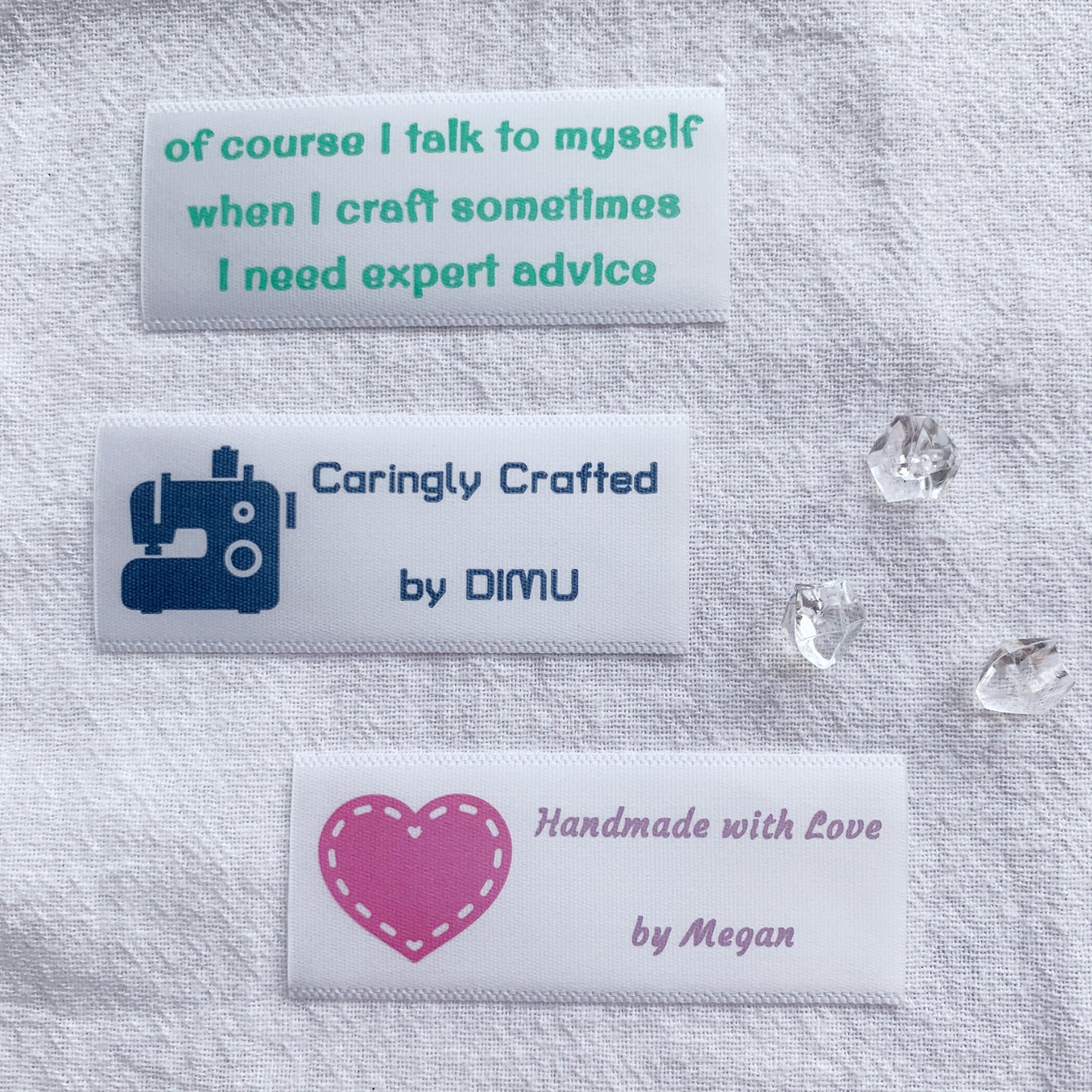 Personalized Printed Satin Labels - Design Online